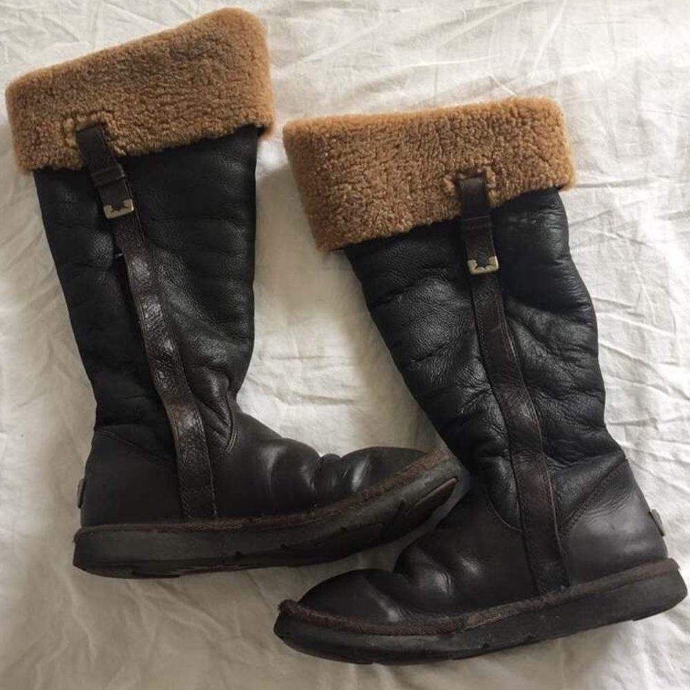 Ugg leather bomber boots